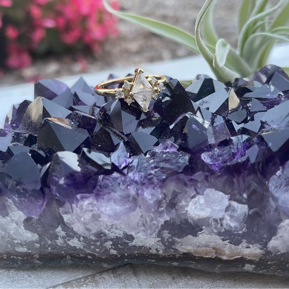 14k Gold over SS Moonstone Ring - Picture 6 of 15